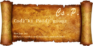 Csáki Pelágiusz névjegykártya